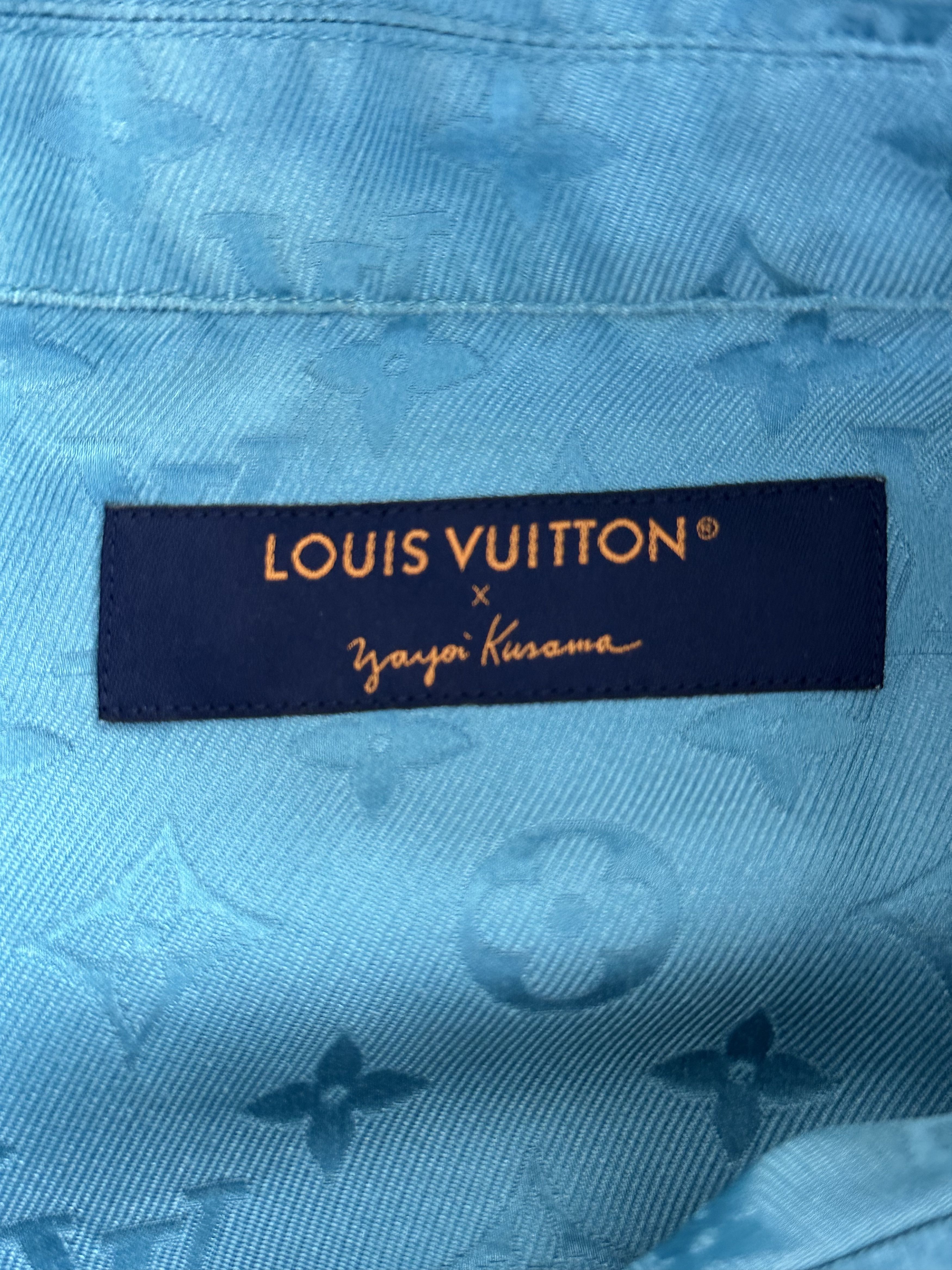 Louis Vuitton Louis Vuitton Yayoi Kusama Blue Faces Monogram Silk Shirt Size US L / EU 52-54 / 3 - 3 Thumbnail