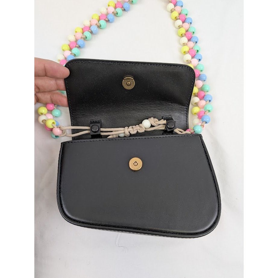 Palm Angels o1rshd1 Size: OS / Beads Strap Crash Bag in Black/White Size ONE SIZE - 12 Thumbnail