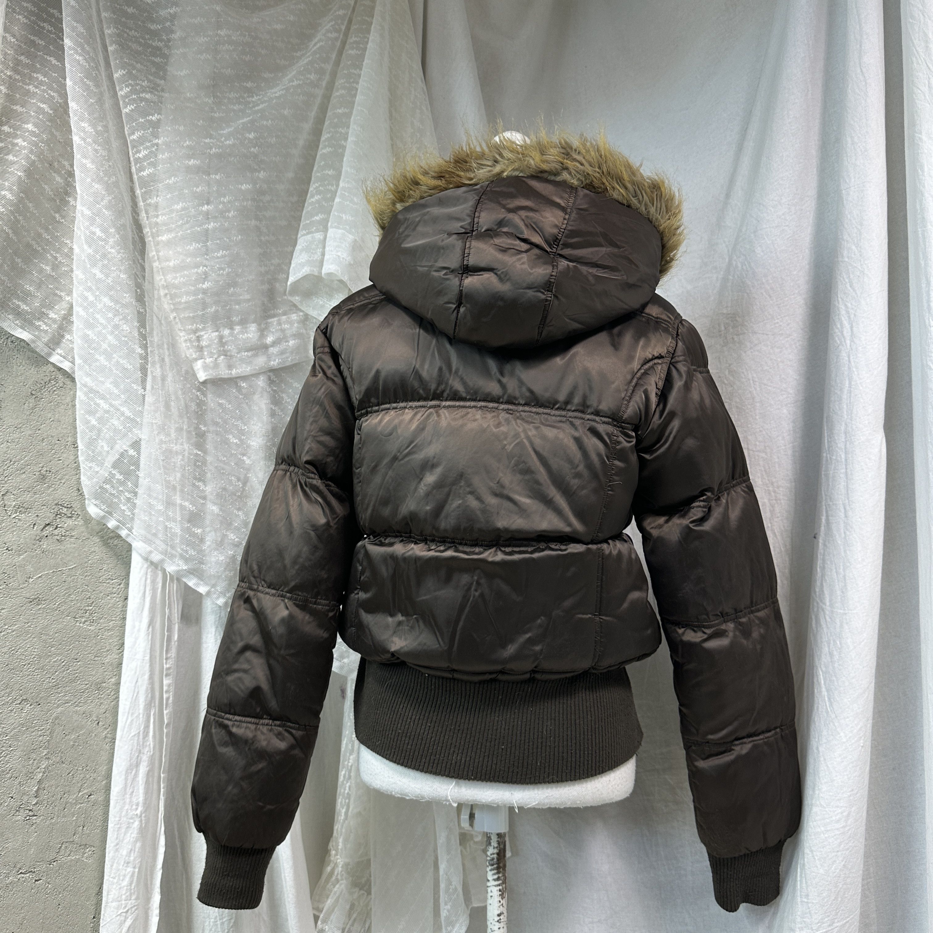 Vintage Vintage Outdoor Puffer Brown Hooded Down Jacket Y2K Size L / US 10 / IT 46 - 10 Thumbnail