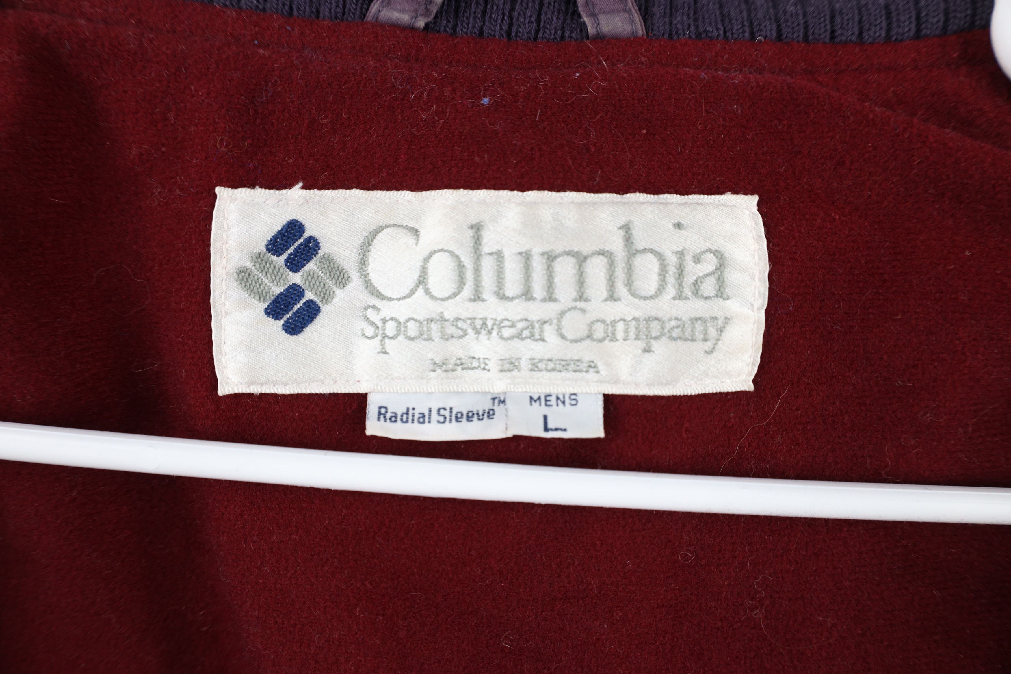Columbia × Vintage Vintage 90s Columbia Spell Out Quilted Bomber Jacket Purple Size US L / EU 52-54 / 3 - 10 Thumbnail