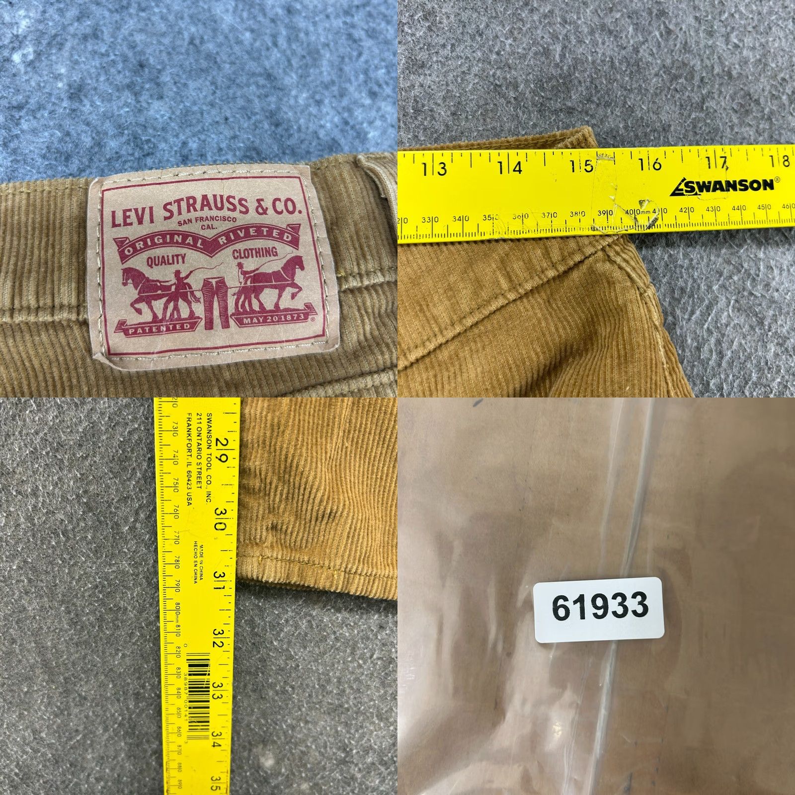 Levi's VINTAGE Levi's Pants Corduroy 30x31 Tan Brown Relaxed Straight Wide Leg Women's Cotton Polyester 94 Baggy Chino Inseam 31 Pockets Size 30" / US 8 / IT 44 - 8 Thumbnail