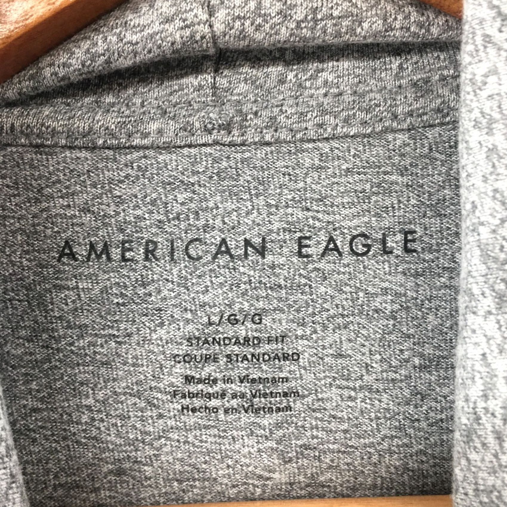 American Eagle Outfitters American Eagle Hoodie Sweatshirt Jacket Mens Large Grey Cotton Blend Pullover Size L / US 10 / IT 46 - 6 Thumbnail