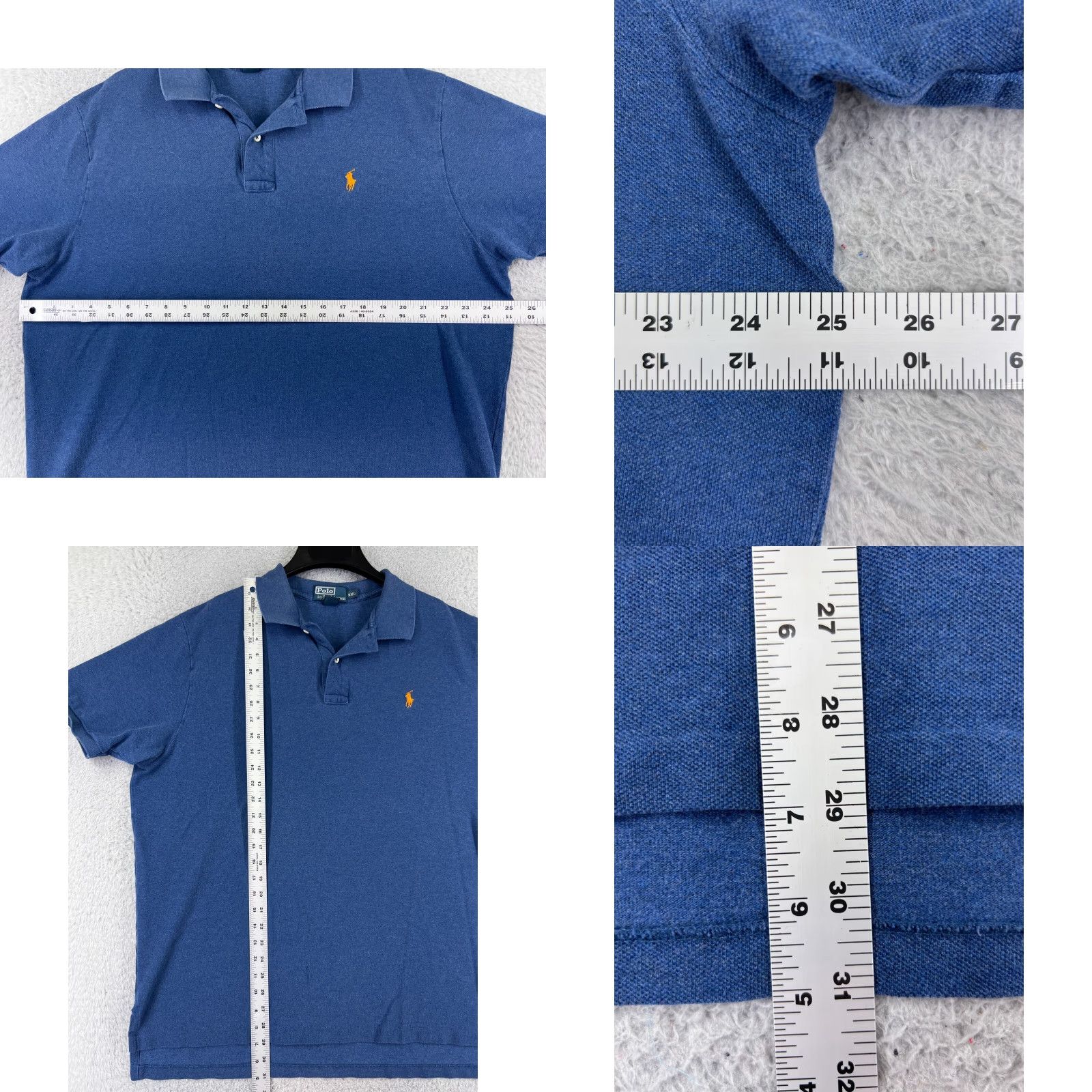 Ralph Lauren VINTAGE Ralph Lauren Polo Shirt Mens 2XL Blue 100% Cotton Knit Pony Size US XXL / EU 58 / 5 - 8 Thumbnail