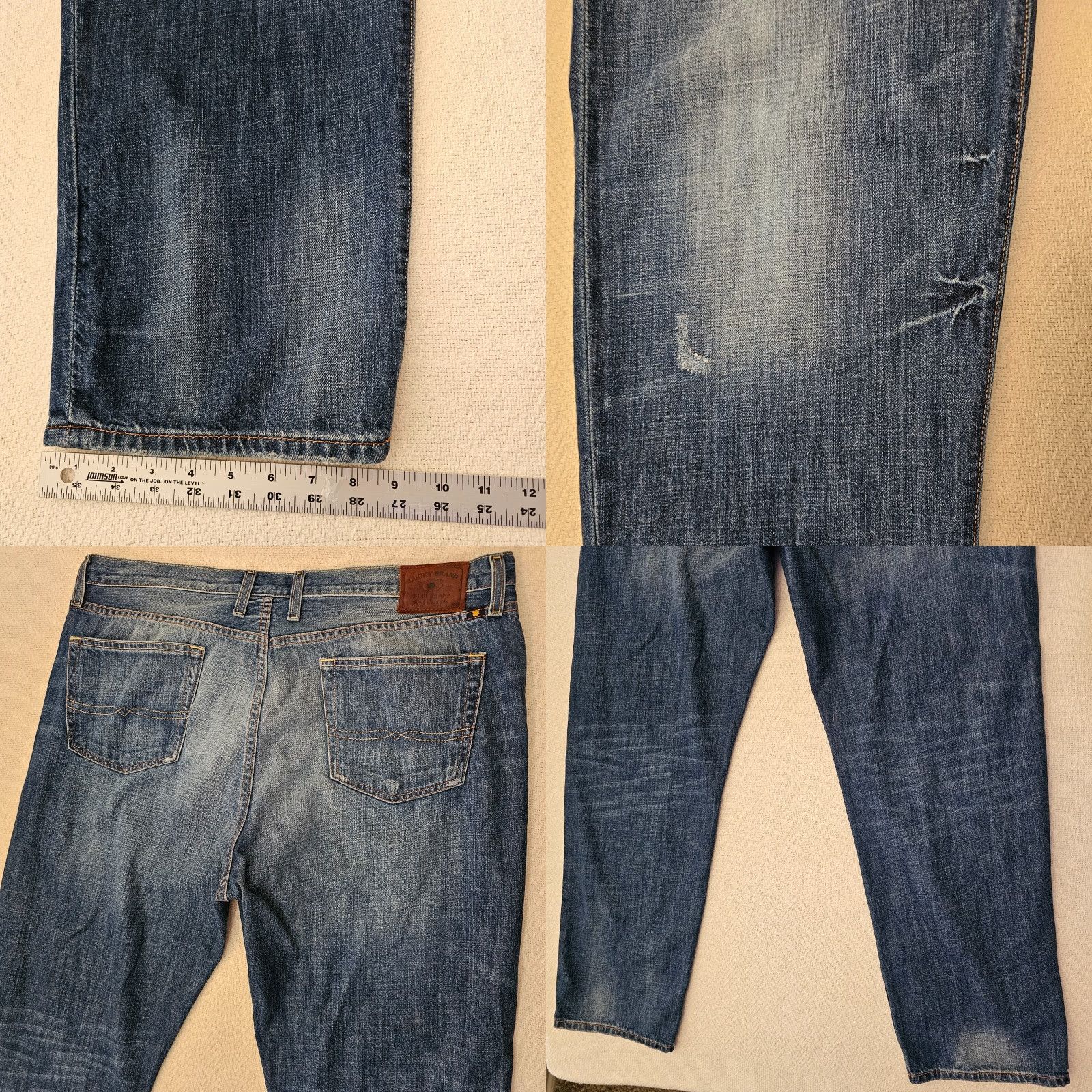 Lucky Brand Lucky Brand Jeans Men's 42x32 Straight Fit Blue Denim Casual Fashion Size US 42 / EU 58 - 8 Thumbnail
