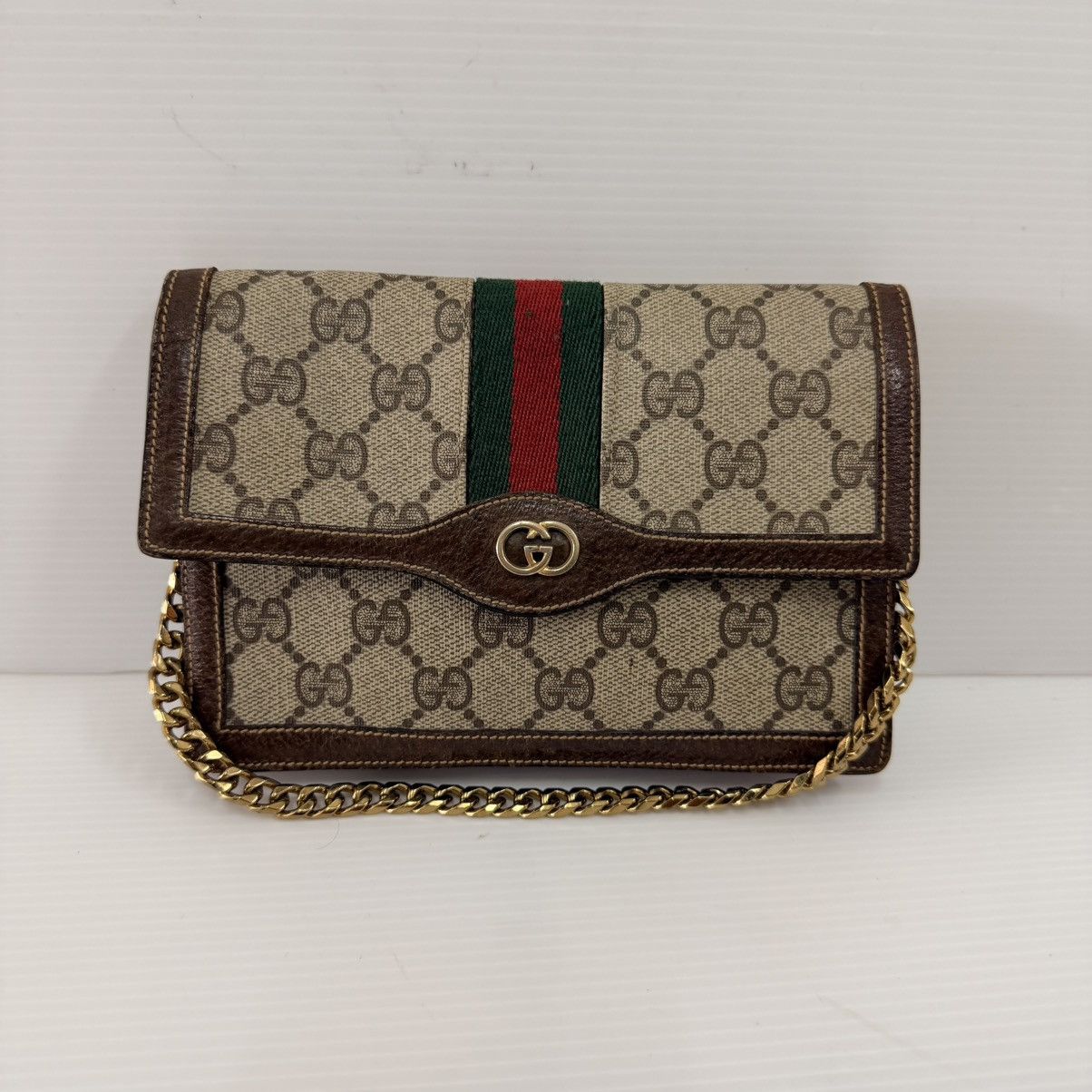 Gucci Gucci Monogram Vintage Clutch Chain Pochette Bag Size ONE SIZE - 1 Thumbnail