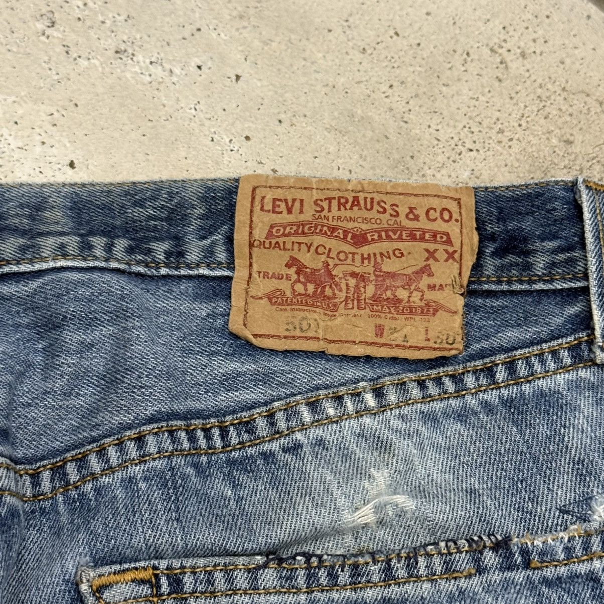 Levi's Vintage Levis 501 Repaired ZipFly Distressed Denim Pants Size US 31 - 15 Thumbnail