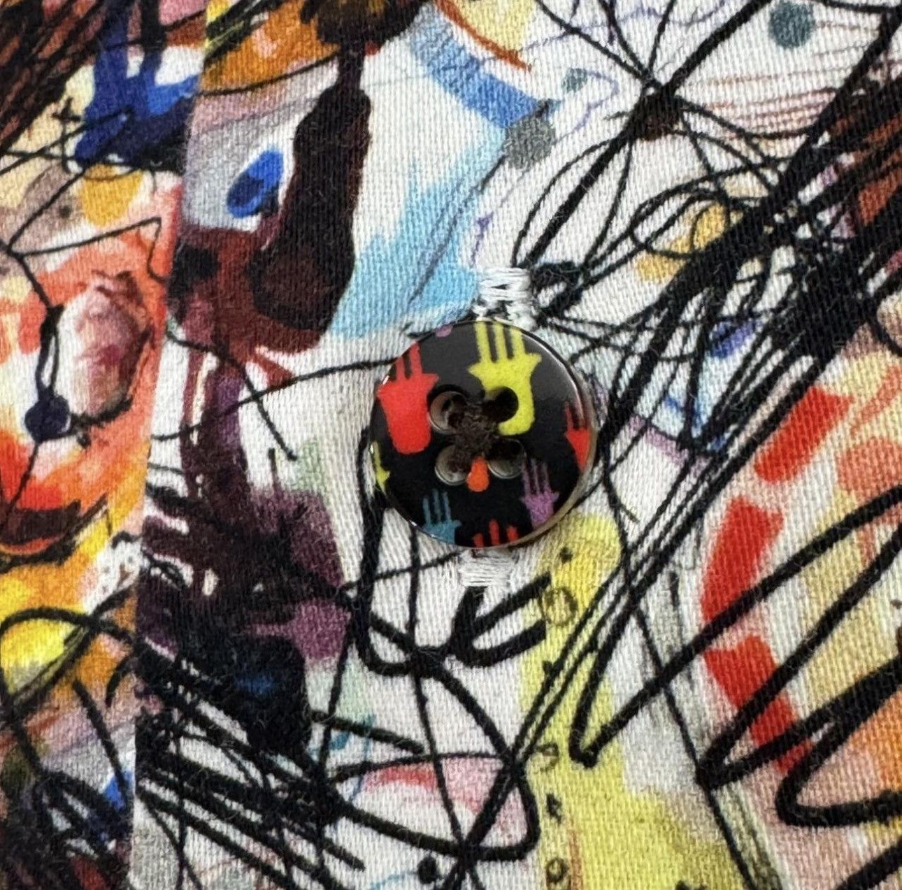 Luchiano Visconti Visconti Black 2XLB Abstract Art Print Button-Down — Shirt Size US XXL / EU 58 / 5 - 3 Thumbnail