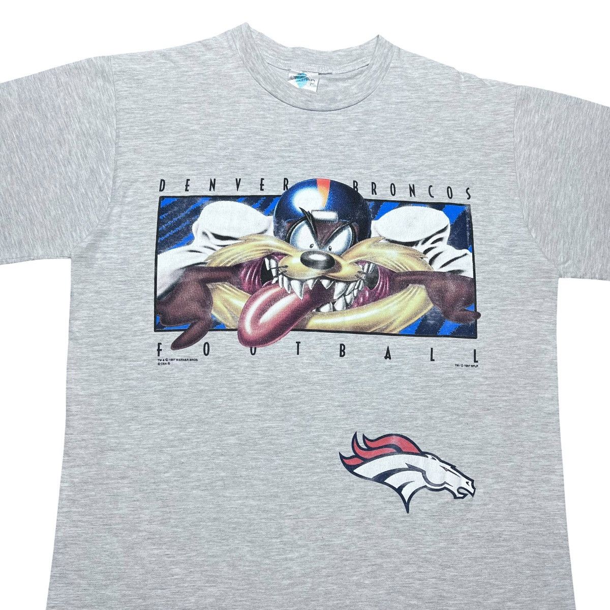Warner Bros 1997 NFL Denver Broncos Taz Looney Tunes Warner Bros T-Shirt Size US L / EU 52-54 / 3 - 4 Thumbnail