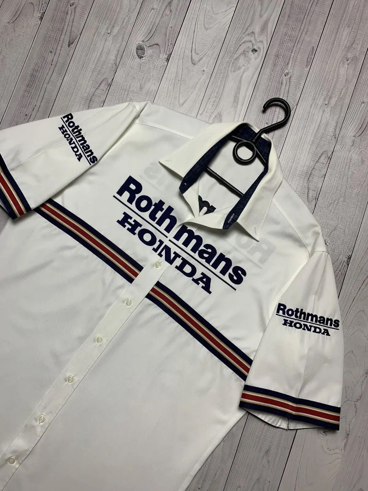 Honda Vintage Honda racing shirt big logo Rothmans logo size M/L Size US L / EU 52-54 / 3 - 2 Thumbnail