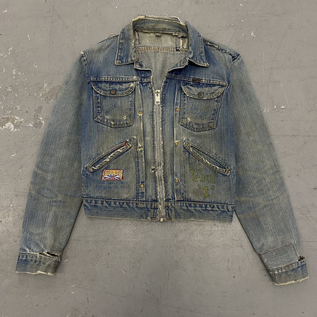 Image of Made In USA x Vintage VTG 50S 60S Wrangler Blue Bell Selvedge Denim Senior Jacket (Size Small)