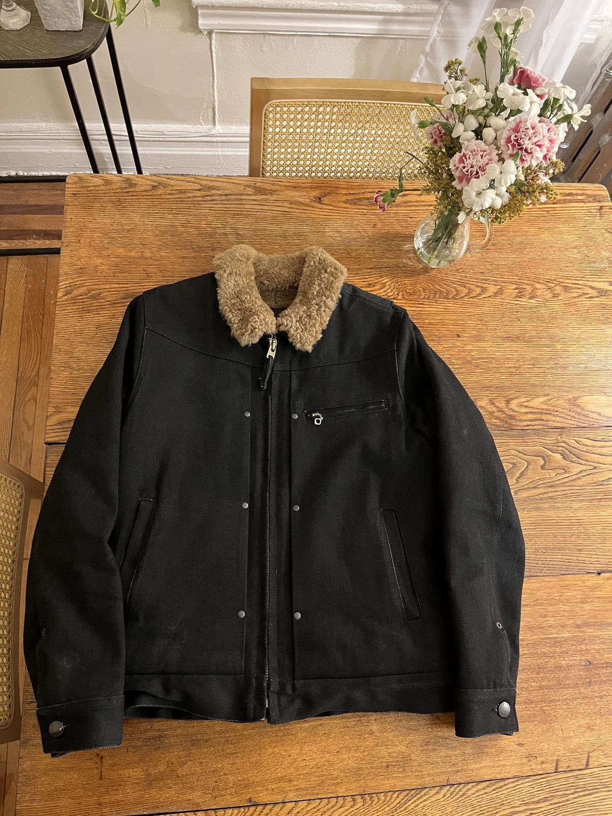 Freenote Cloth Freenote Cloth Shearling RJ-2 in 17oz Black Japanese Denim Size US S / EU 44-46 / 1 - 1 Thumbnail