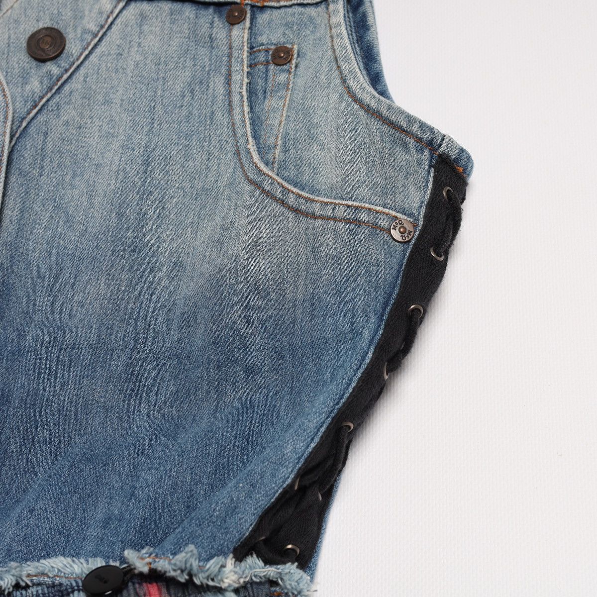 Alexander McQueen Alexander McQueen MCQ Denim Dress with Plaid Skirt Grunge Size S / US 4 / IT 40 - 12 Thumbnail