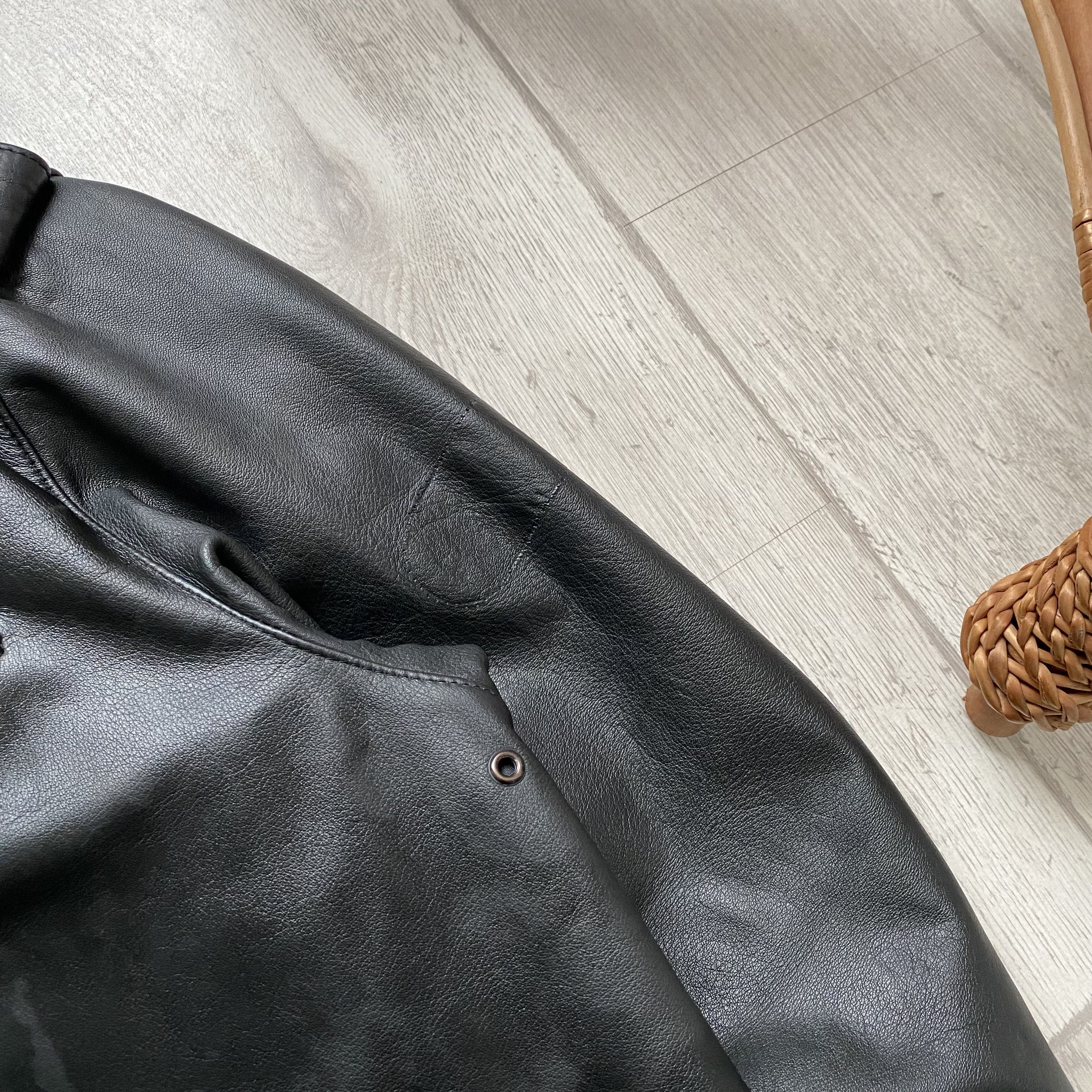 Genuine Leather Vintage 90s Real Leather Pilot Jacket Y2K Biker Style Size US L / EU 52-54 / 3 - 4 Thumbnail