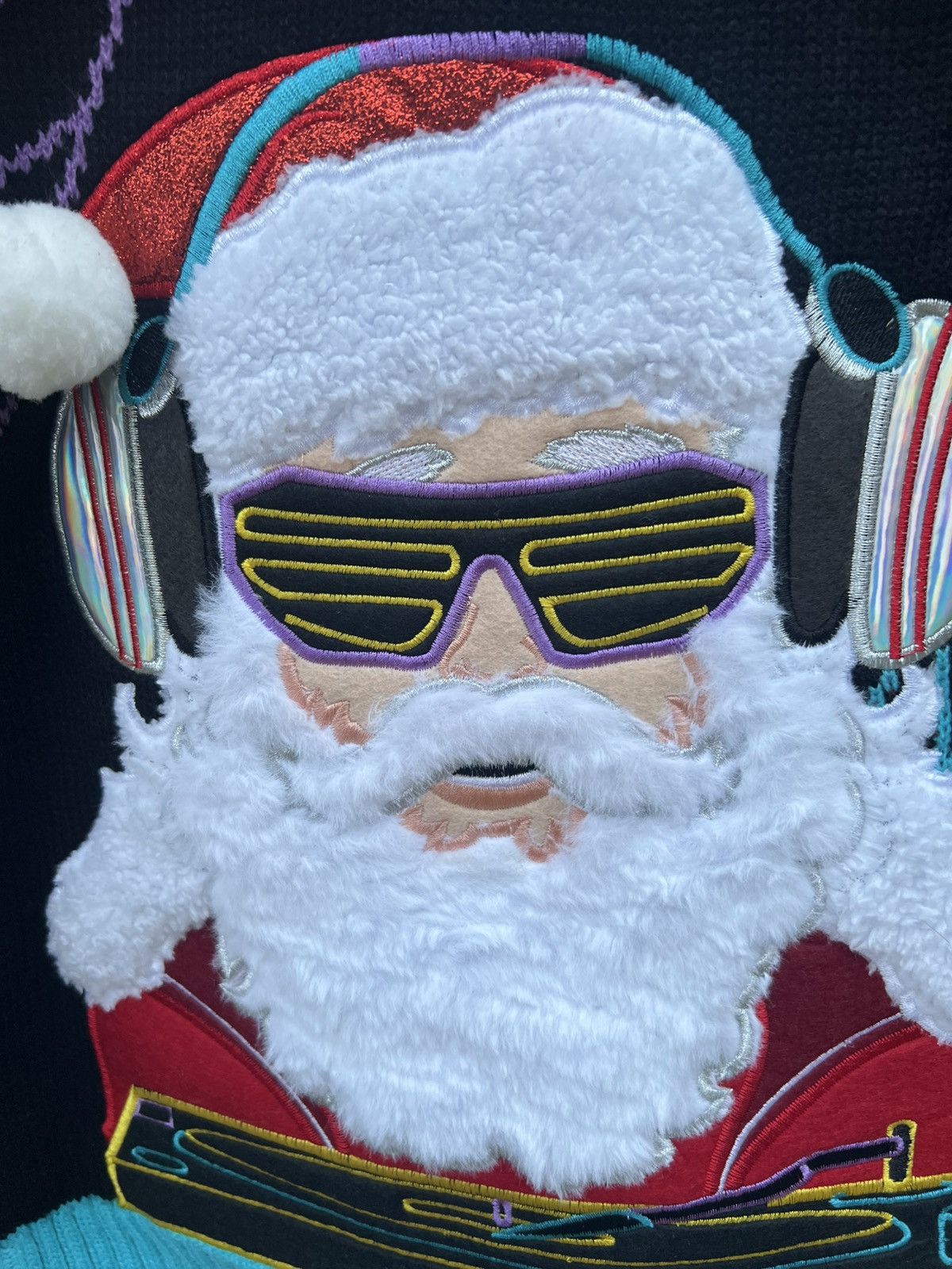 Designer Rare Christmas DJ Santa Retro 80s Look Ugly Sweater Unisex M Size US M / EU 48-50 / 2 - 2 Thumbnail