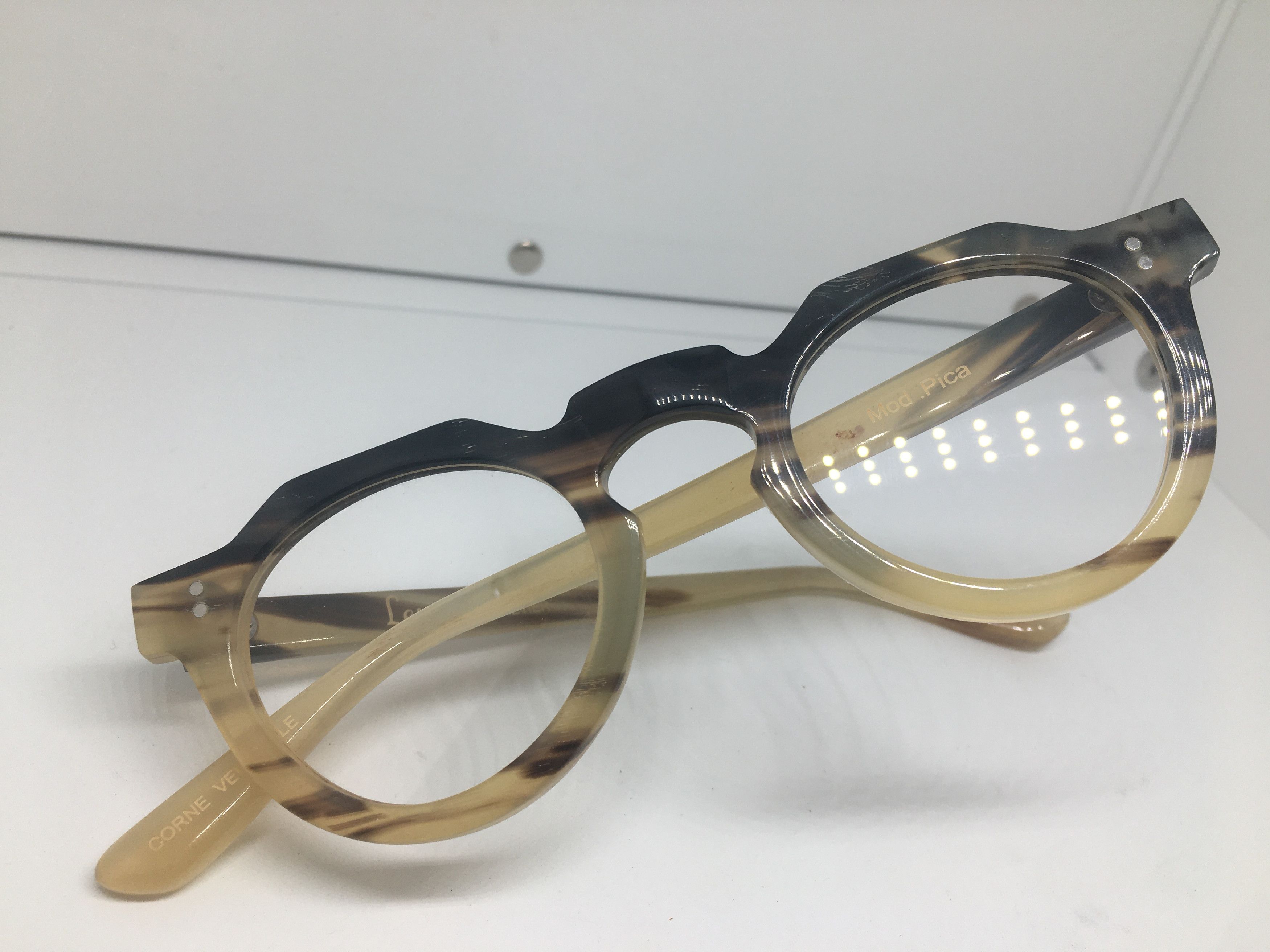 Lesca Lunetier Lesca Lunetier Genuine Horn PICA Architect Eyeglasses Size ONE SIZE - 7 Thumbnail