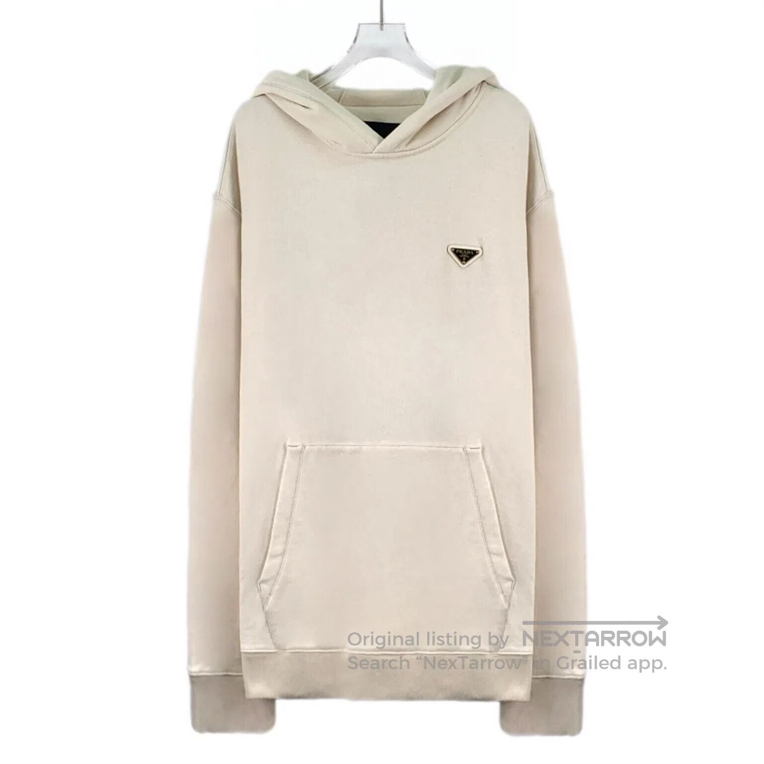 Prada Prada Apricot triangle logo cotton hooded long sleeve swea Size US M / EU 48-50 / 2 - 1 Thumbnail