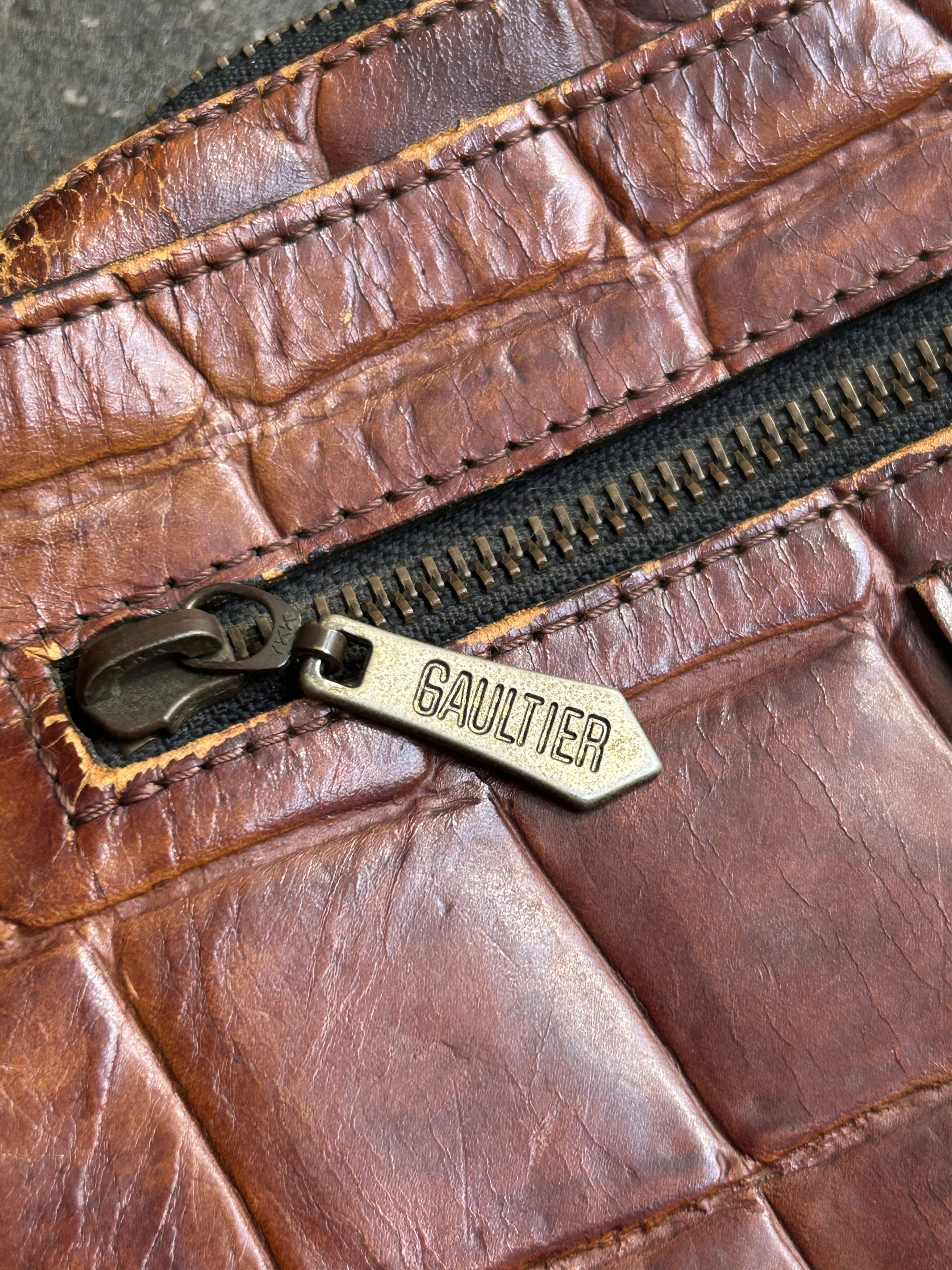 Jean Paul Gaultier Vintage JPG Alligator Embossed Leather Clutch Size ONE SIZE - 6 Thumbnail