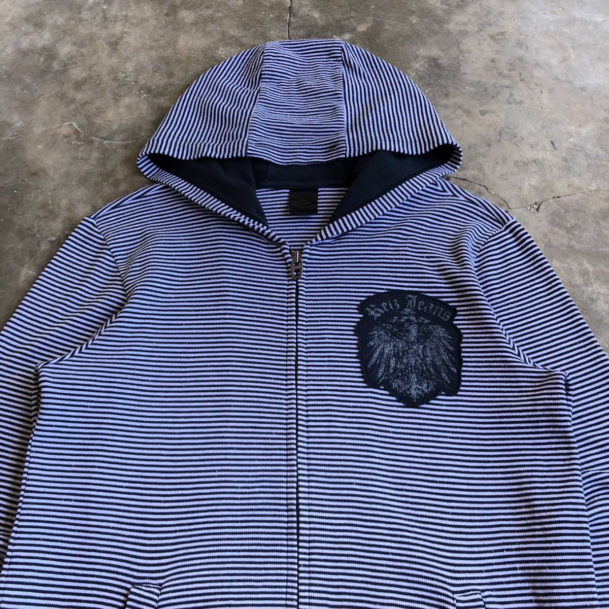 If Six Was Nine 2000s Reiz Jeans Poem Striped Ziphoodie Punk Lgb Style Size US M / EU 48-50 / 2 - 4 Thumbnail