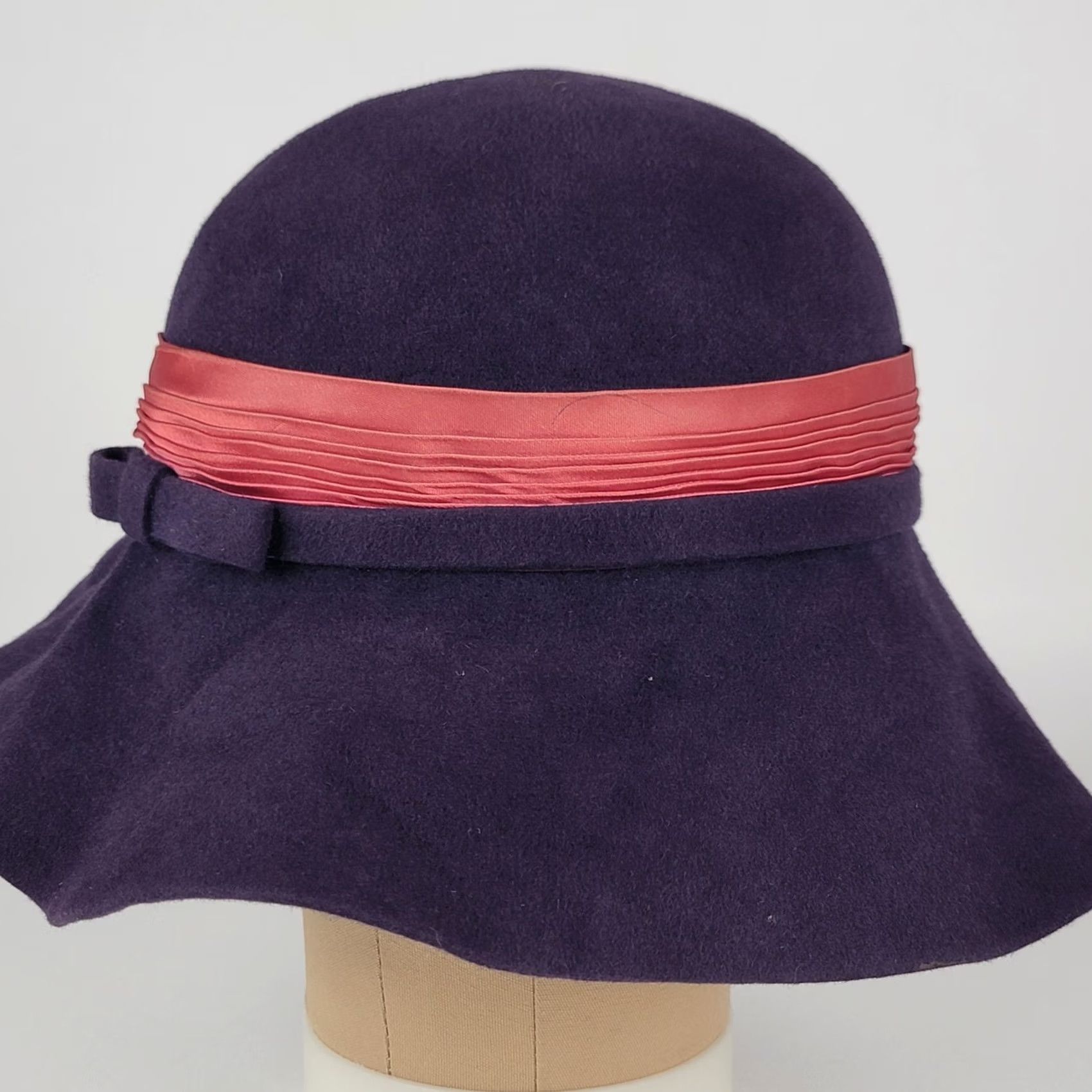 Vintage Betmar New York Hat Womens Purple 100% Wool Felt Cloche Boho, Women's — image 4 of 6