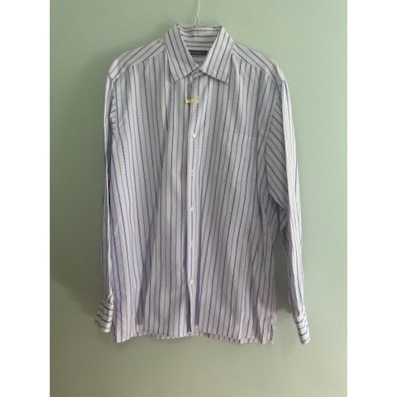 Ermenegildo Zegna Ermenegildo Zegna blue striped button down size XL Size US XL / EU 56 / 4 - 2 Thumbnail