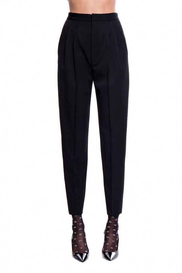 Saint Laurent Paris o1s1wg110924 Classic Tuxedo Pants Grain De Poudre in Black Size 34" / US 12 / IT 48 - 3 Thumbnail