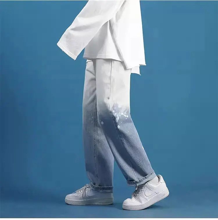 Japanese Brand Straight and loose tie dyed jeans Size US 32 / EU 48 - 3 Thumbnail