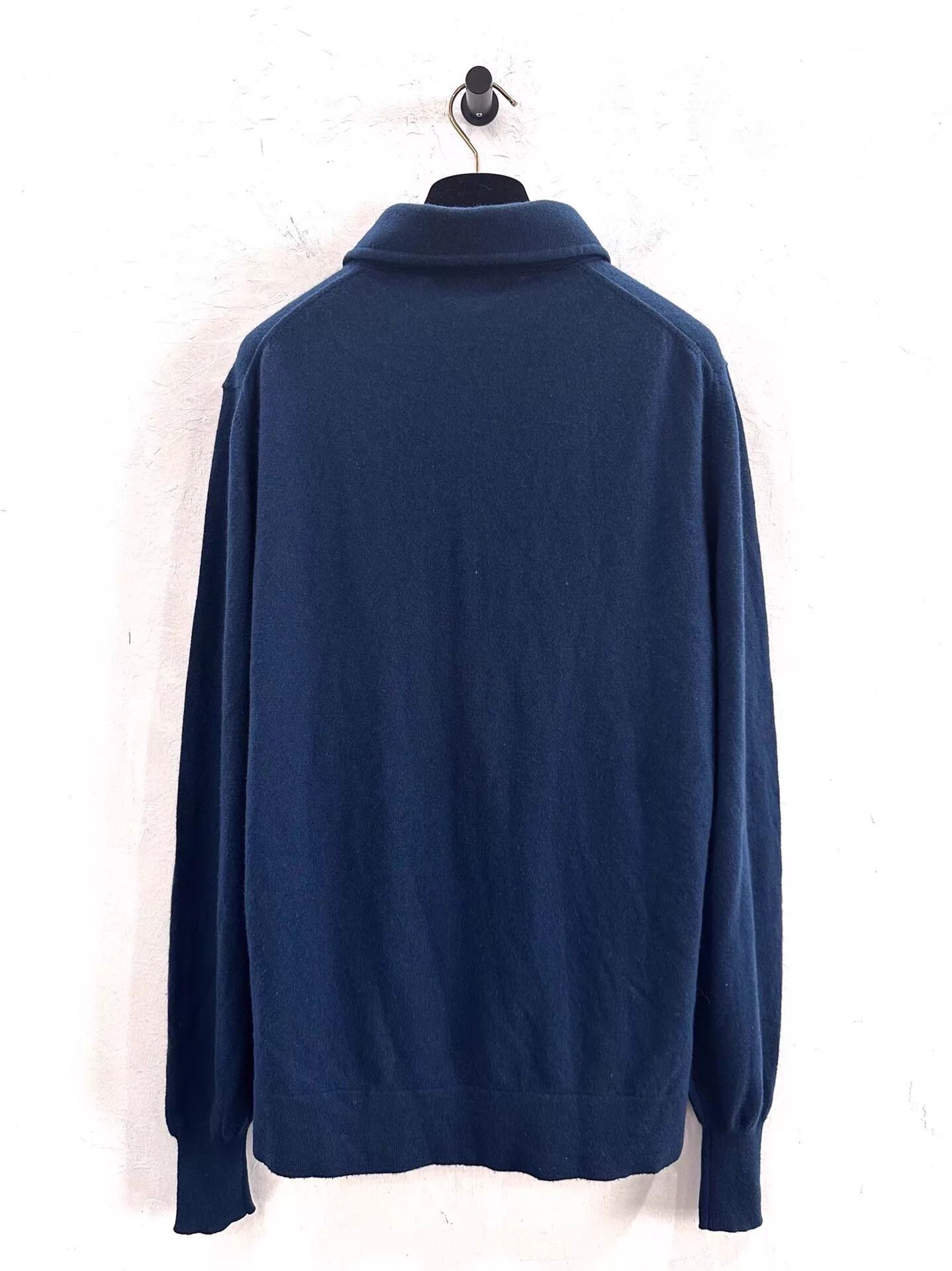 Loro Piana Loro Piana Navy Blue Long Sleeve Knit Polo 46 Size US S / EU 44-46 / 1 - 2 Thumbnail