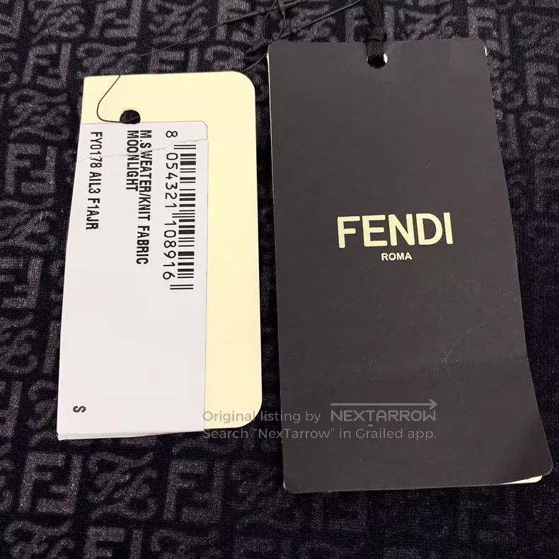 Fendi Fendi Dark blue logo cotton patchwork hole effect design r Size US S / EU 44-46 / 1 - 7 Thumbnail