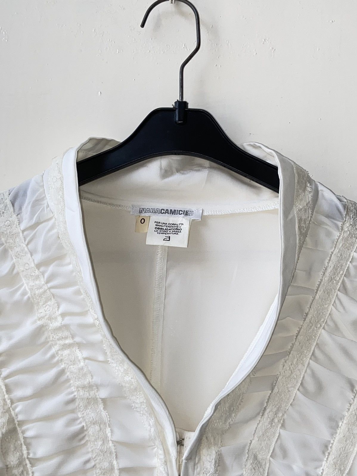 Designer × Japanese Brand NARA CAMICIE White Blouse Size XS / US 0-2 / IT 36-38 - 4 Thumbnail
