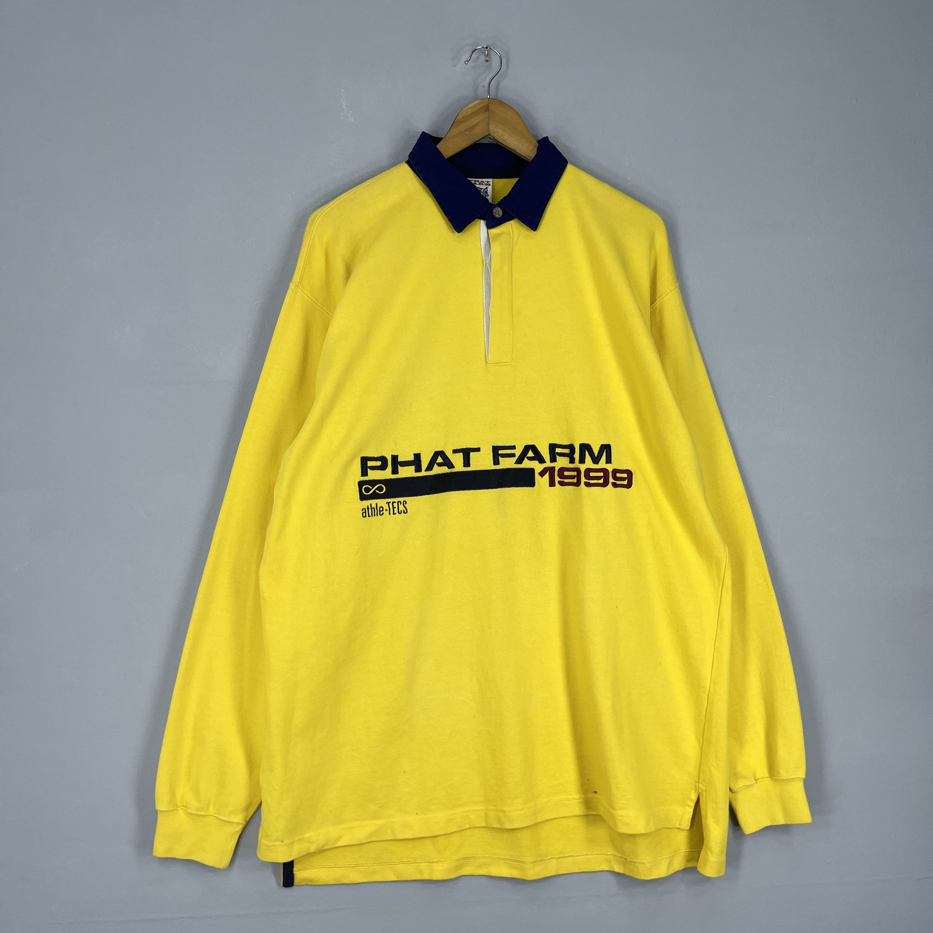 Phat Farm Vintage 1990s PHAT FARM Hip Hop Spellout Polos Shirt Large Size US L / EU 52-54 / 3 - 3 Thumbnail