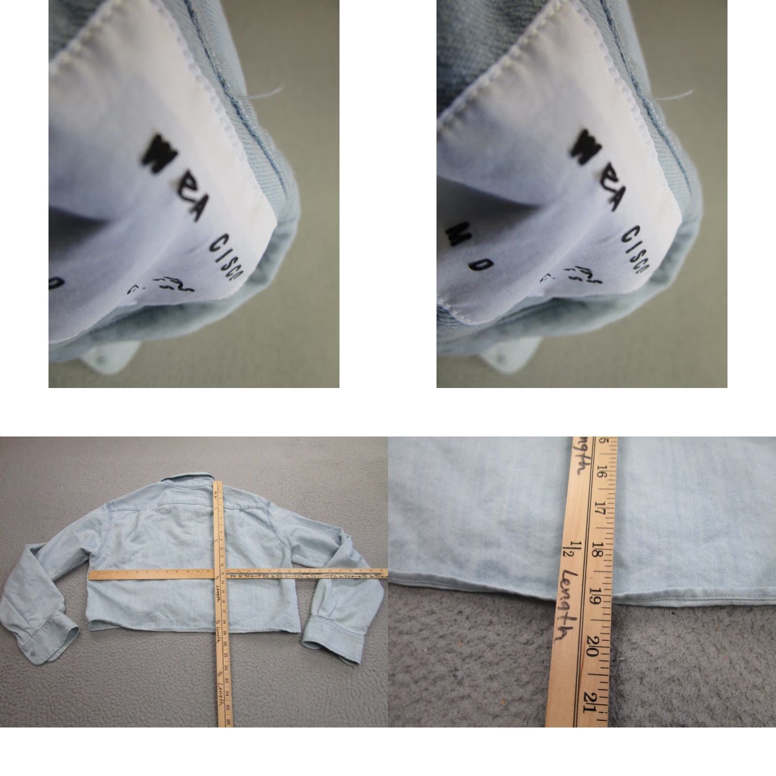 Vintage VINTAGE Wear Cisco Denim Shirt Womens L Blue Cropped Long Sleeve Button-Up Cowgirl Relaxed Fit Size L / US 10 / IT 46 - 8 Thumbnail