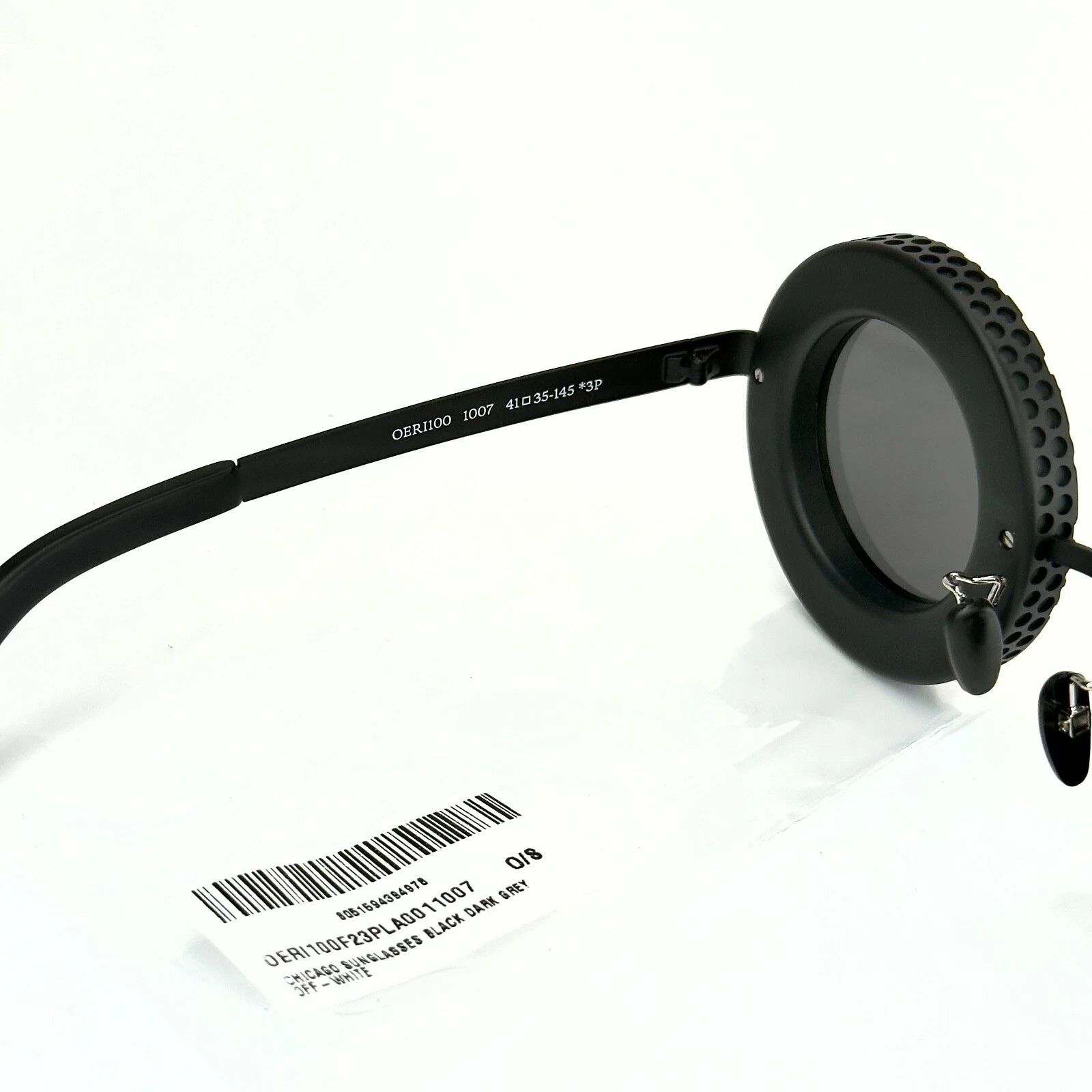 Off-White OFF-WHITE 100 OERI100 Black CHICAGO Round Bold Sunglasses Size ONE SIZE - 6 Thumbnail