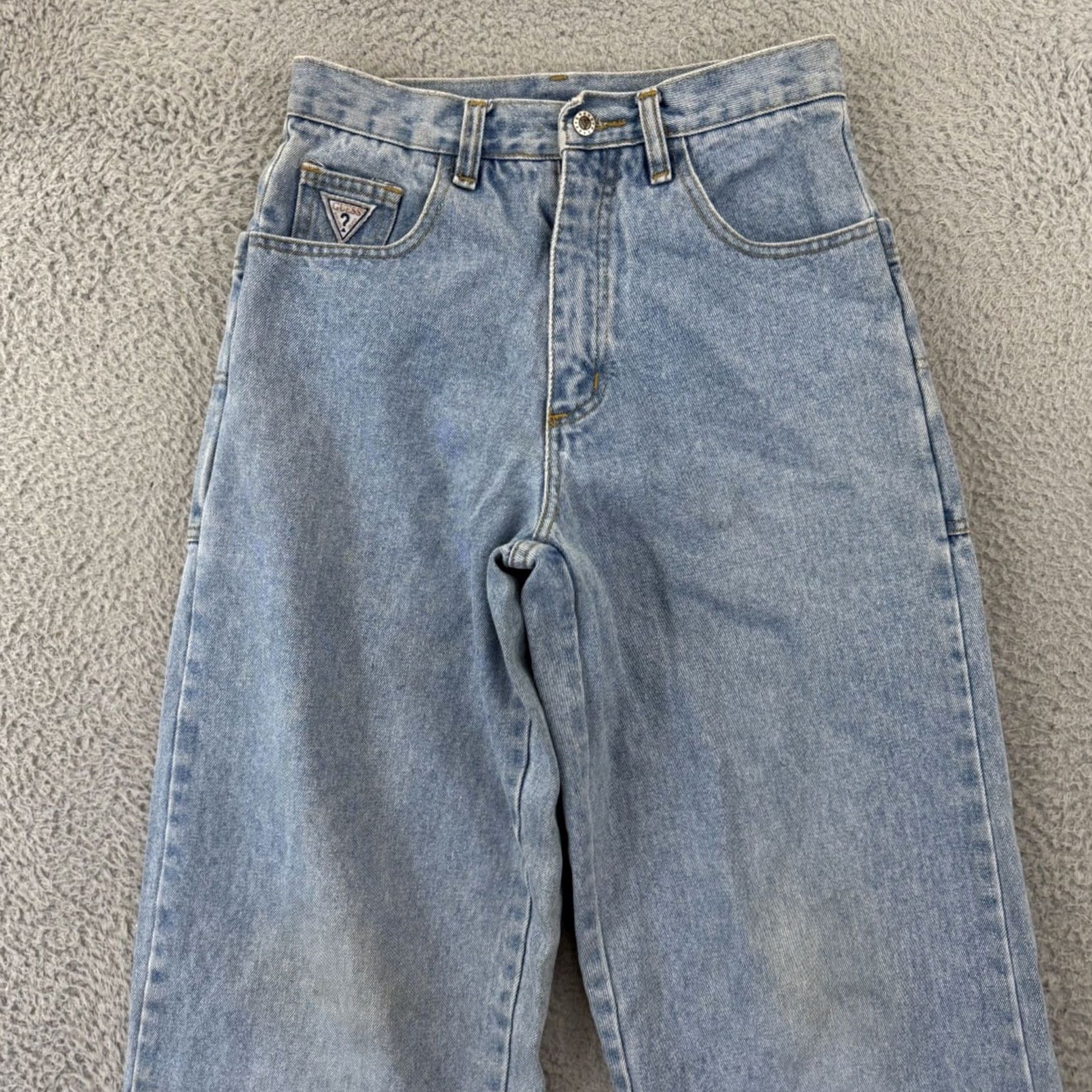 Guess VINTAGE GUESS Jeans Womens 18 Blue Denim Wide Leg 90s Baggy Loose 28x30 Skate Size 40" / US 18 - 3 Thumbnail