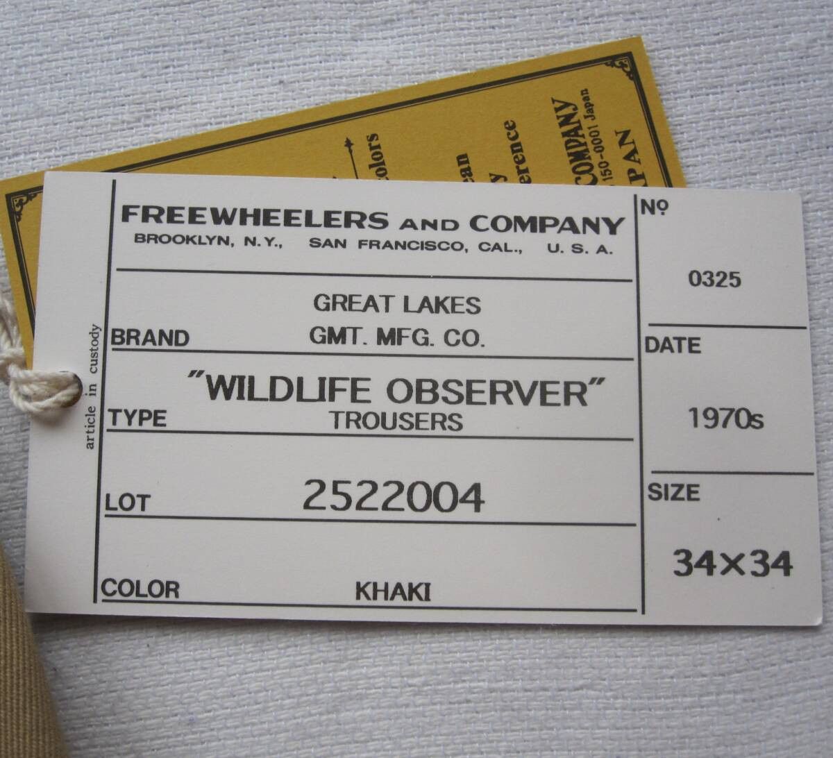 Freewheelers “WILDLIFE OBSERVER” COTTON TROUSERS 34 Size US 34 / EU 50 - 2 Thumbnail