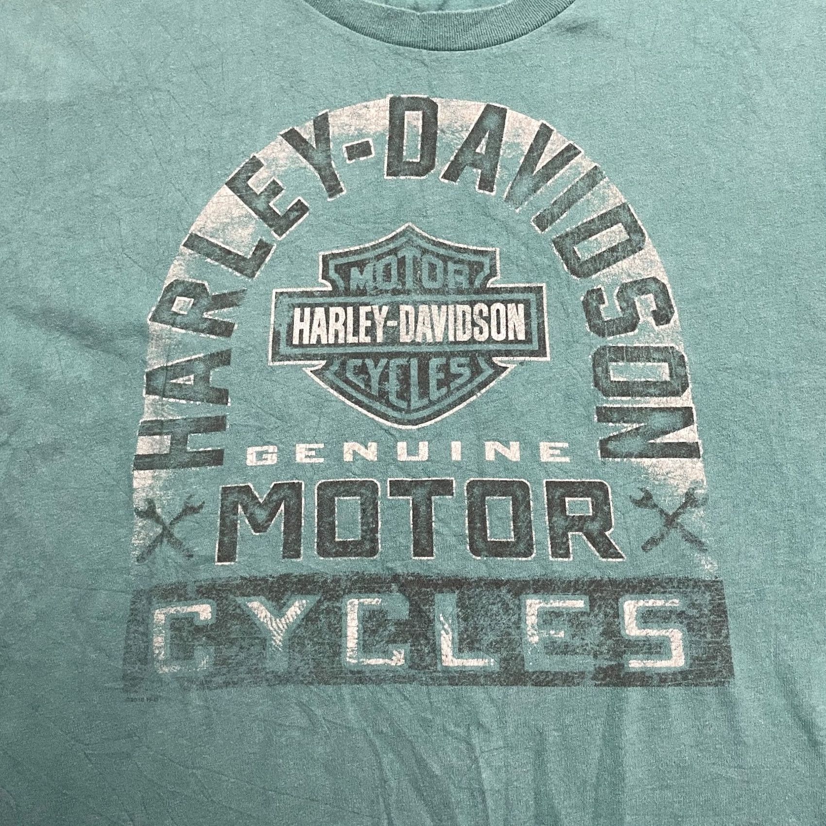 Harley Davidson Harley-Davidson Shirt Mens Large Green 90s Biker Motorcycle Graphic Print Crew Neck Tee Size US L / EU 52-54 / 3 - 5 Thumbnail