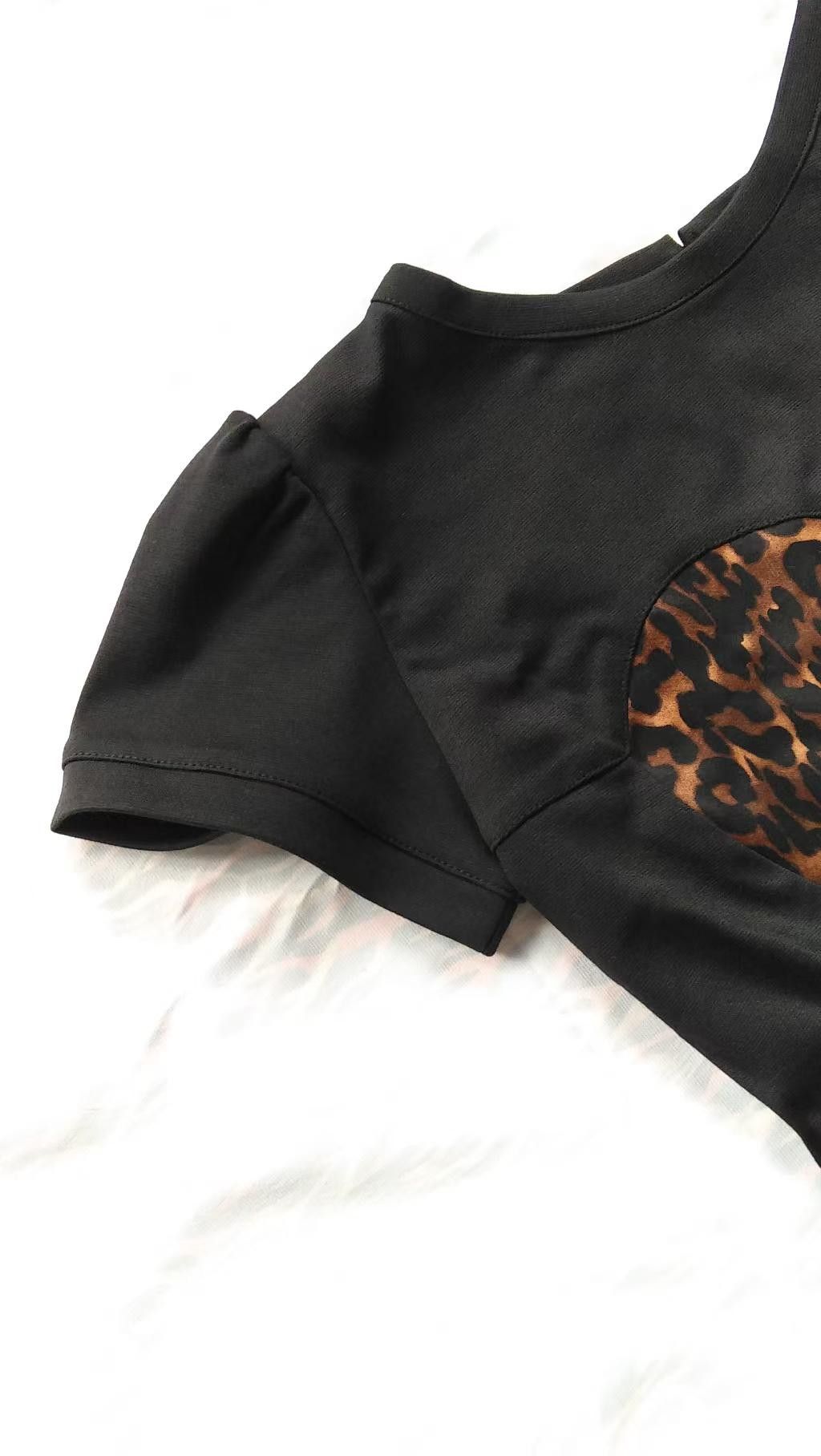 Other Black patchwork leopard print, slim dress Size M / US 6-8 / IT 42-44 - 3 Thumbnail
