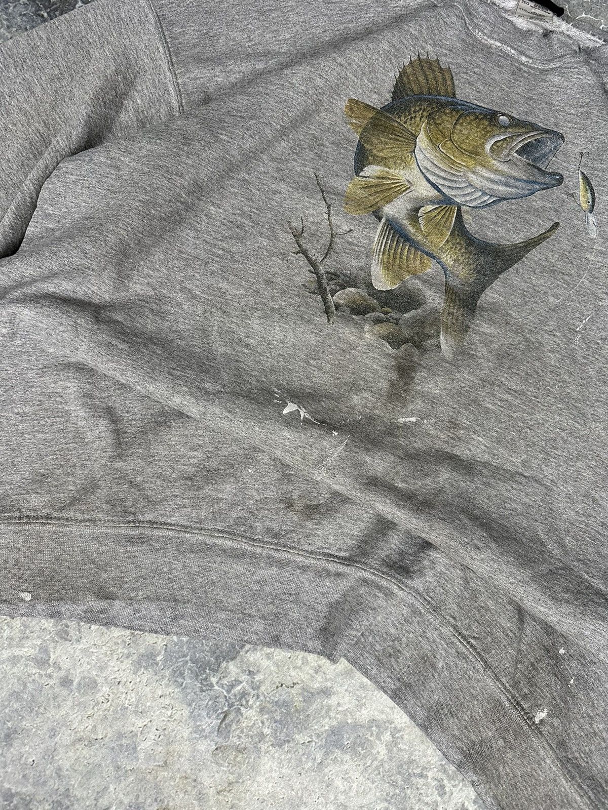 Vintage Vintage Thrashed Fishing Crewneck Size US XXL / EU 58 / 5 - 2 Thumbnail