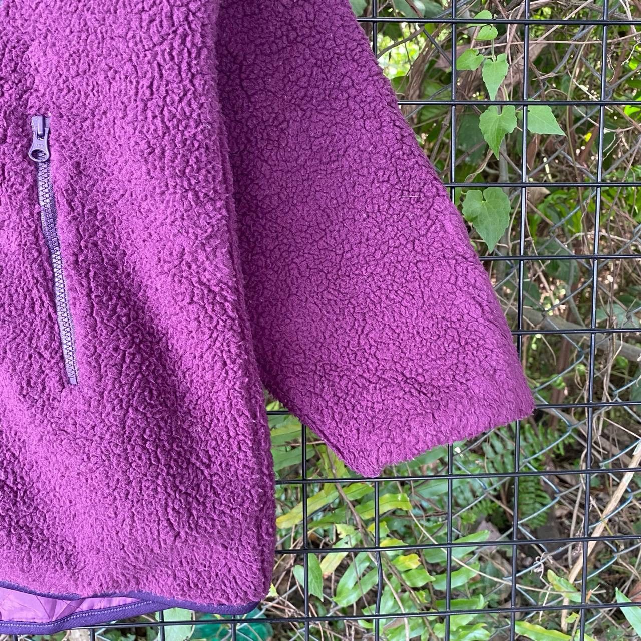 Japanese Brand × Purple Vtg Deep Pile Fleece Zipper Jacket Size US L / EU 52-54 / 3 - 6 Thumbnail