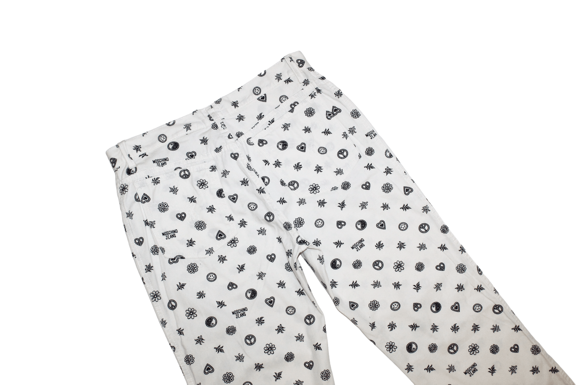 Moschino 1990s Rare Moschino Jeans Yin Yang Print Denim Pants Size US 31 - 10 Thumbnail