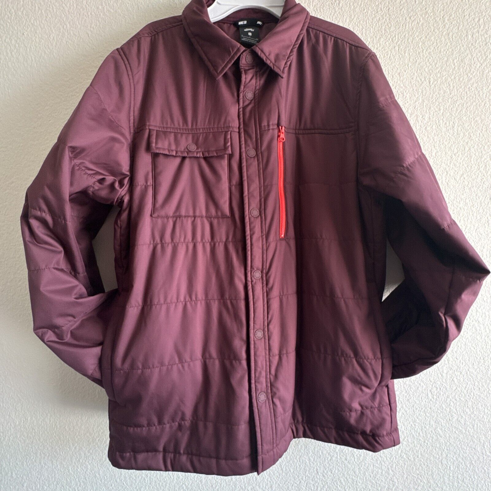 Nike SB Holgate Snap Jacket Burgundy 938428-652 Men Small
