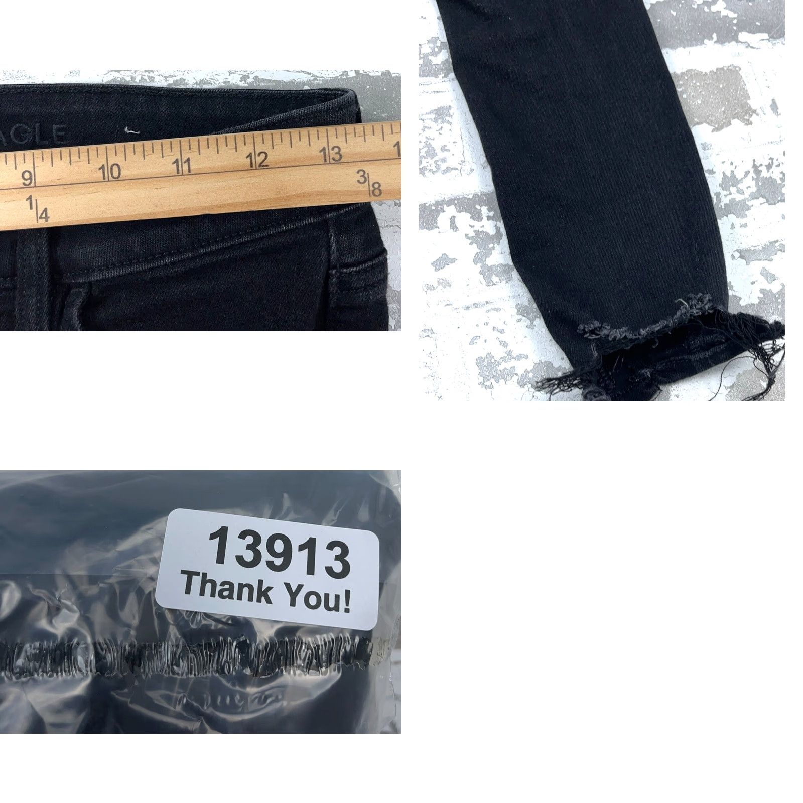 American Eagle Outfitters VINTAGE American Eagle Jeans Women 4 High Rise Jegging Black Faded Distressed 5-Pocket Comfort Stretch Size 27" / US 4 / IT 40 - 9 Thumbnail