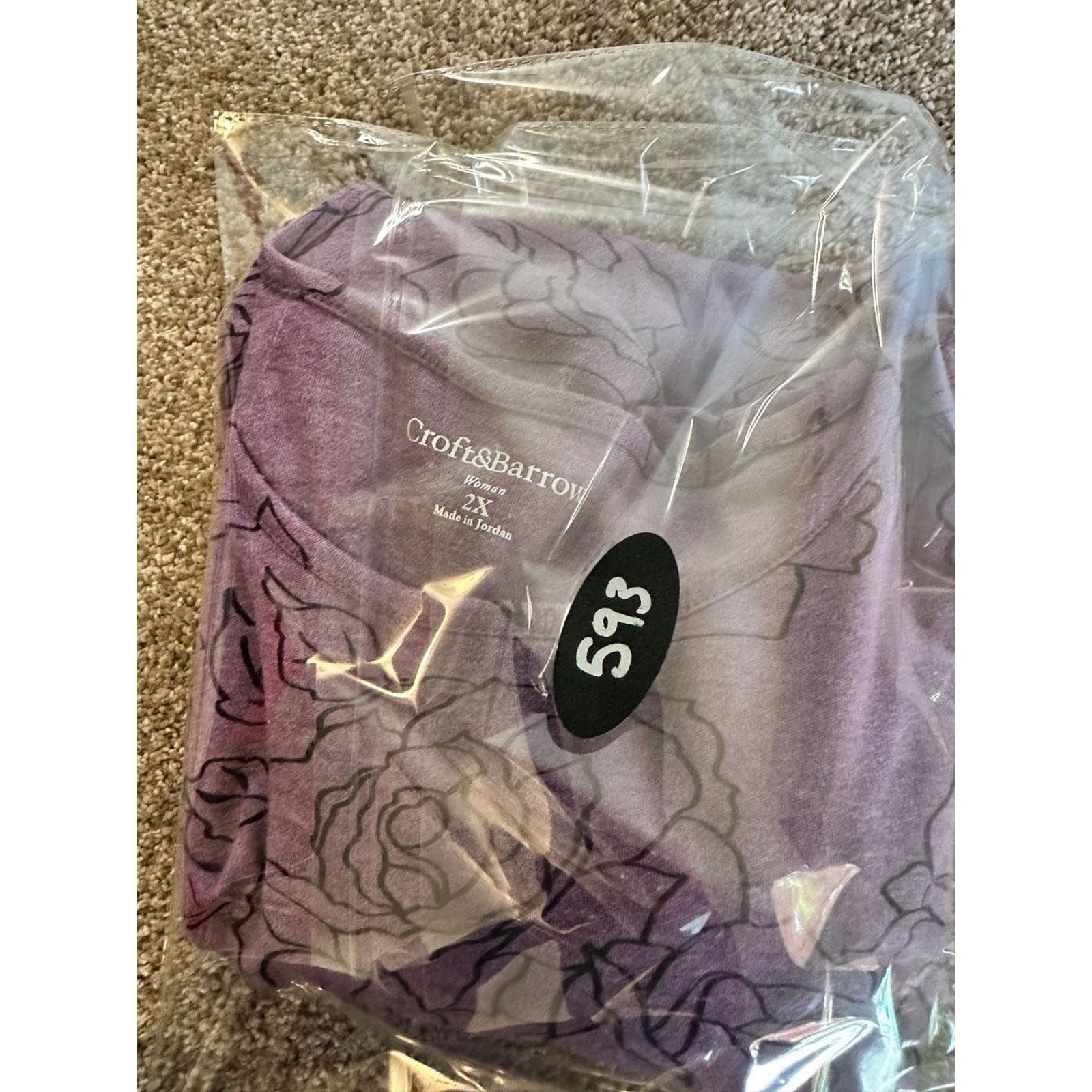 Croft & Barrow Croft & Barrow Women's 2X Purple Floral Long Sleeve Shirt Size XXL / US 16-18 / IT 52-54 - 8 Thumbnail