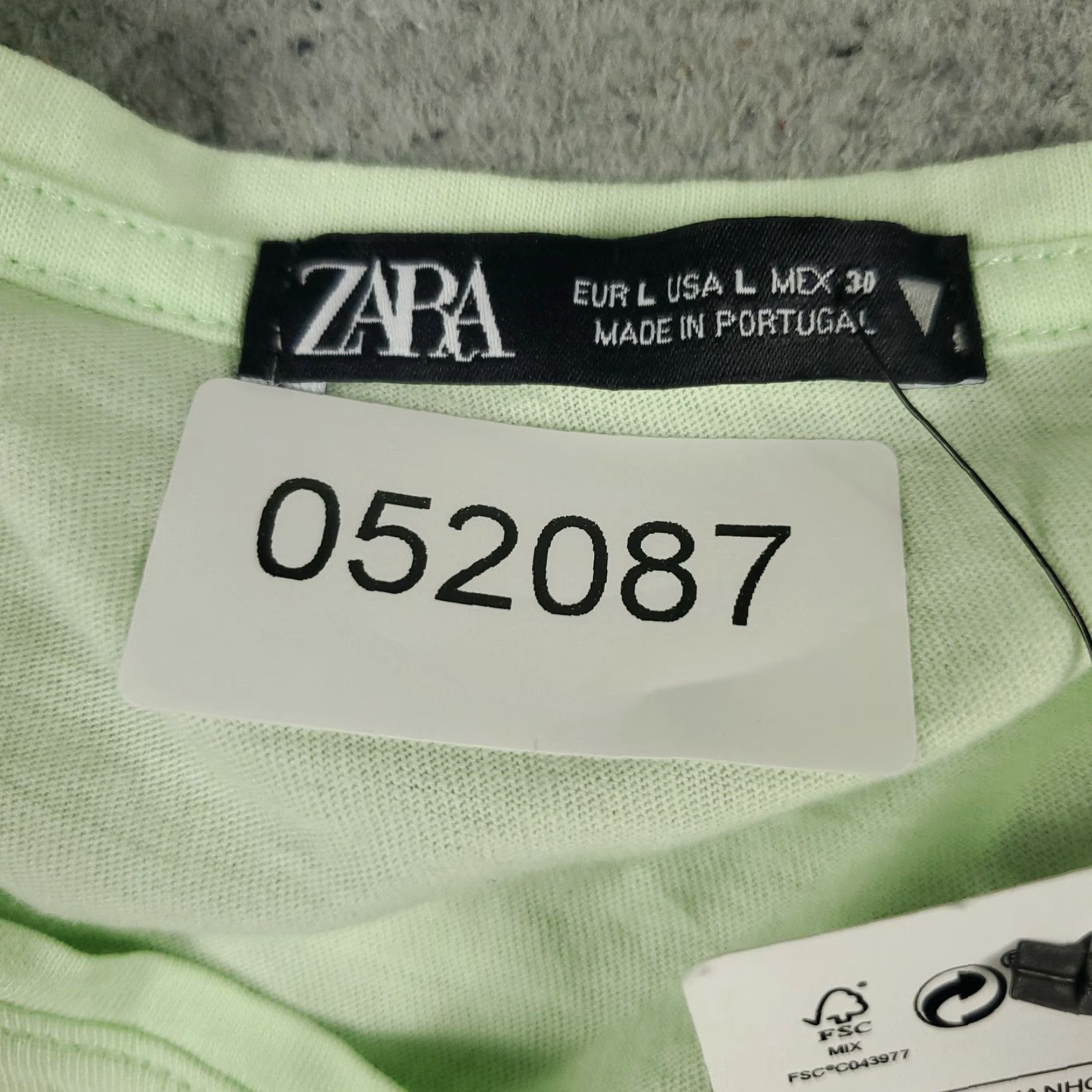 Zara Zara T Shirt Green Large Womens Short Sleeve Cotton Crew Neck Casual Size L / US 10 / IT 46 - 7 Thumbnail
