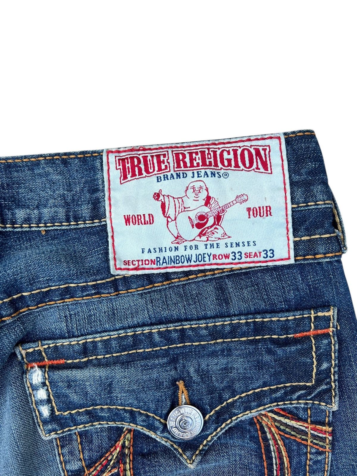 True Religion VTG Y2K True Religion Rainbow Joey Denim Super Flare Jeans Size US 33 - 19 Thumbnail