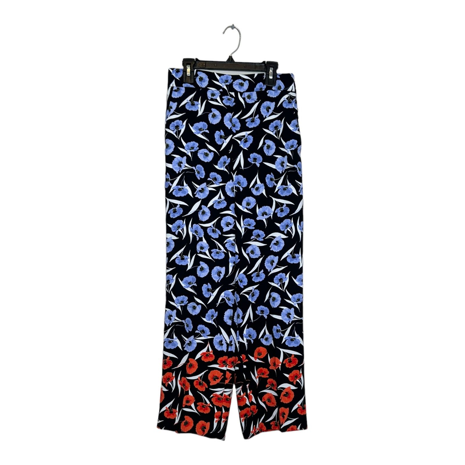 Ann Taylor Ann Taylor black blue red floral side zipper pants size 00P Size 24" / US 00 / IT 34 - 7 Thumbnail