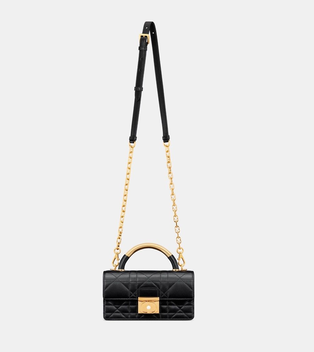 Dior MINI DIOR ANGE BAG Black Macrocannage Lambskin Size ONE SIZE - 4 Thumbnail