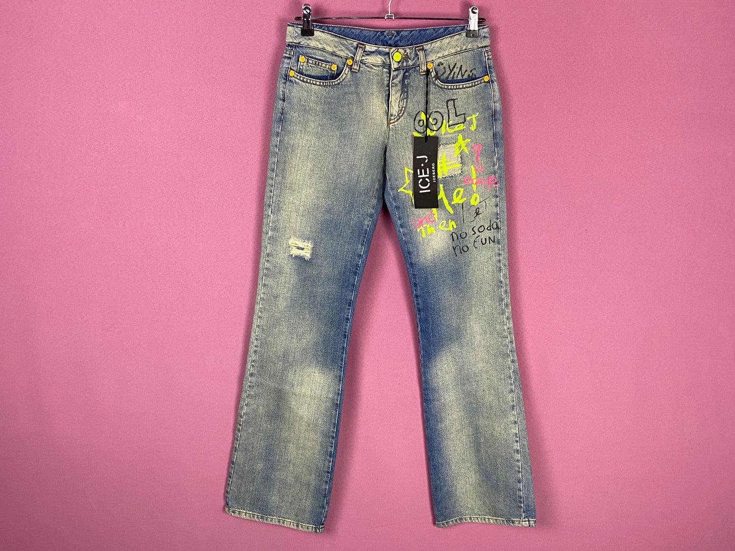 Iceberg × Vintage Ice.J Iceberg Women's Custom Painted Jeans - 25 Size 25" / US 0 / IT 36 - 1 Thumbnail