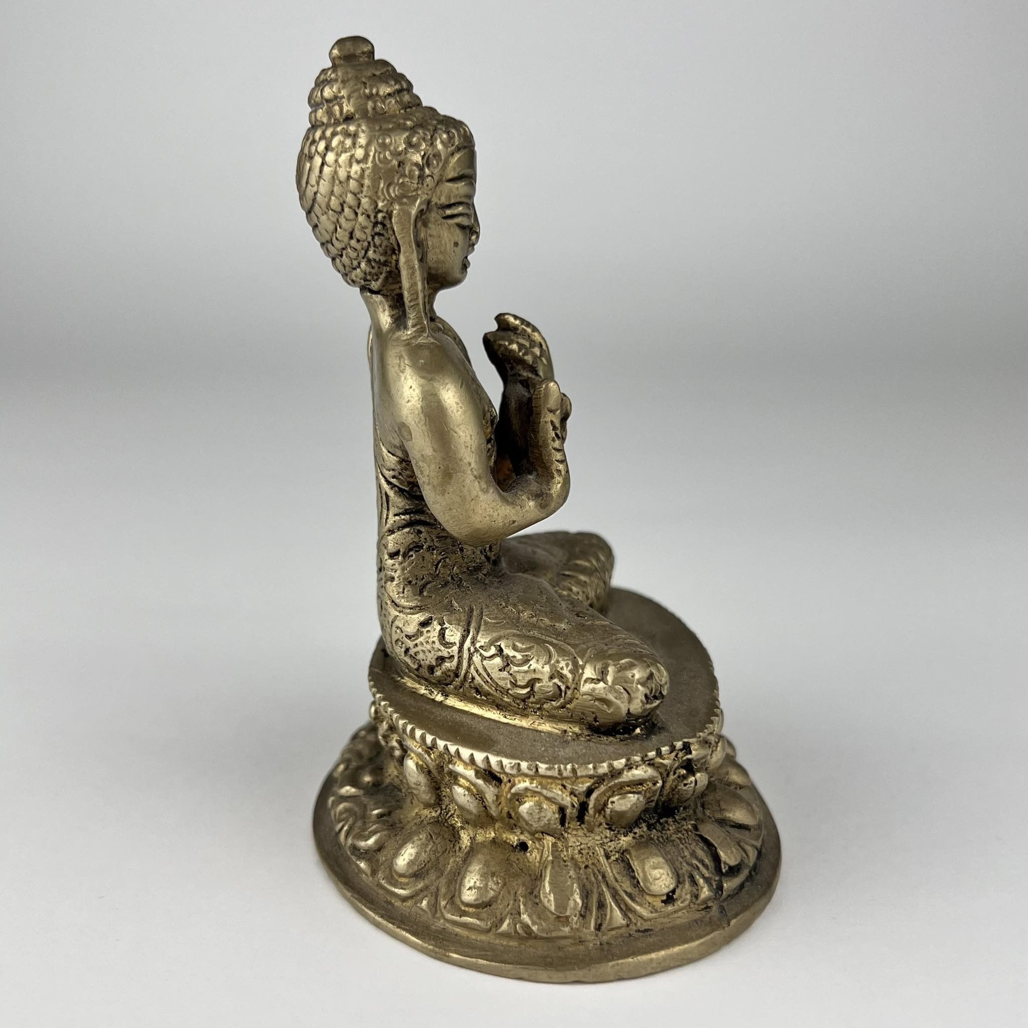 Vintage Antique Bronze Buddha Ganesh Figure Statue Tibet Lotus Size ONE SIZE - 3 Thumbnail