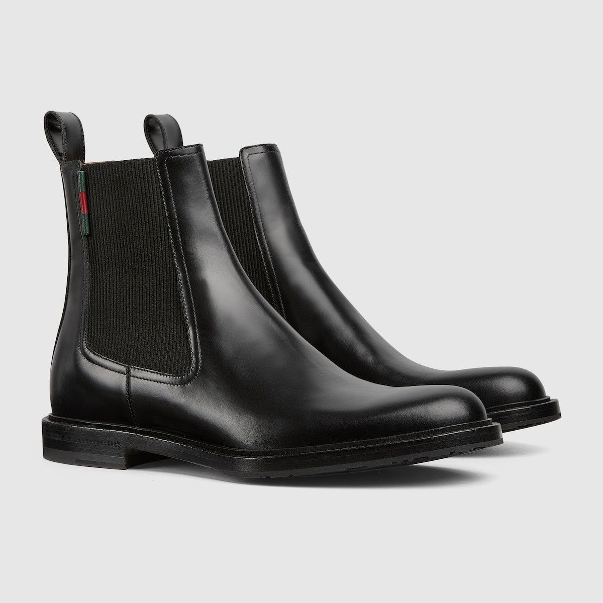 Gucci o1s1wg111025 Ankle Boots With Leather Web in Black Size US 10 / EU 43 - 2 Thumbnail