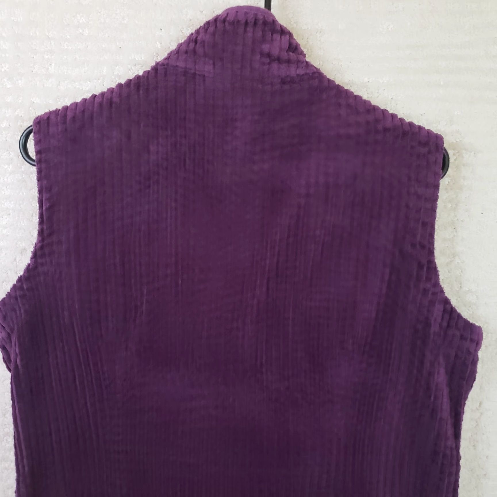 Vintage Woolrich Women's M Purple Full Zip Vest Cotton 100% Machine Washable Zip Pockets Sleeveless Cabled Lightweight Casual Workwear Size M / US 6-8 / IT 42-44 - 6 Thumbnail